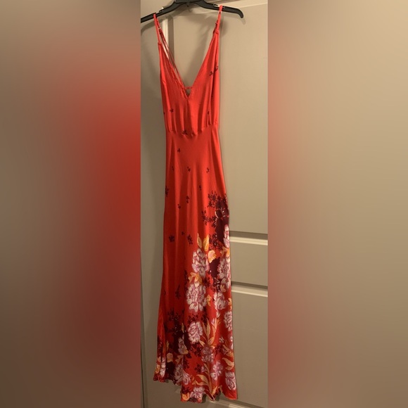 Free People Get To You Printed Maxi Floral Slip Dress Scarlet Combo - Small NWT - Picture 14 of 16